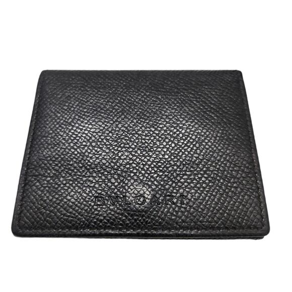 Authentic BVLGARI Vintage Black Leather Coin‎ Purse - Picture 1 of 8